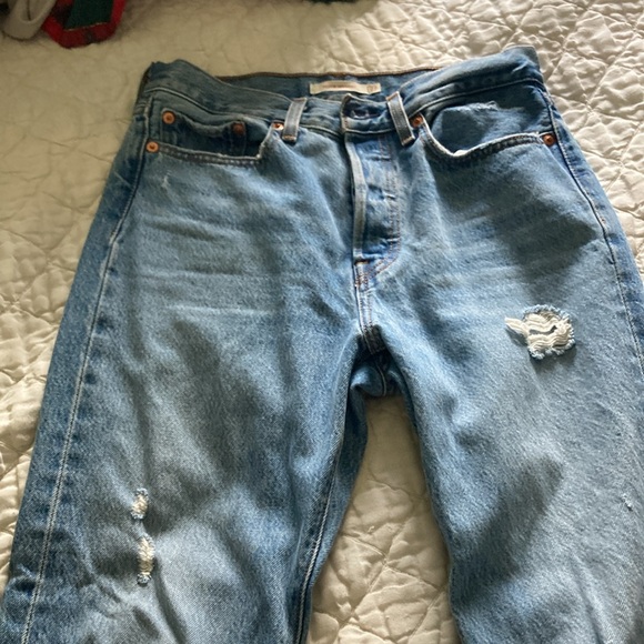 LEVIS Wedgie Straight 27 Jeans Button Fly Medium Light 90s - Picture 3 of 6